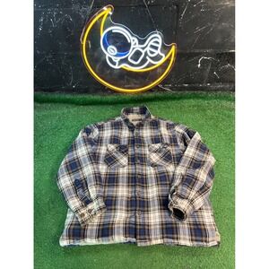 Faded Glory Mens Plaid Flannel Sherpa Button Up Long Sleeve Casual Warm Jacket M